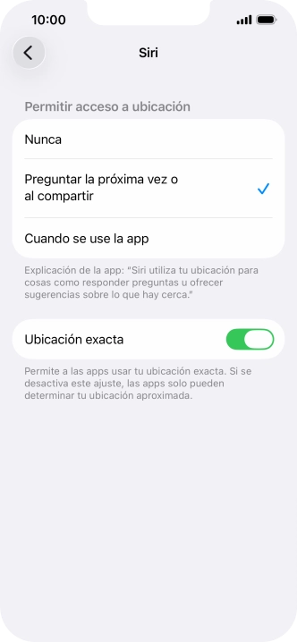Pulsa el ajuste deseado para activar o desactivar la función. Pulsa el ajuste deseado para activar o desactivar la función.