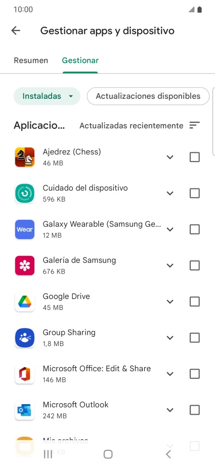 Pulsa la app deseada.