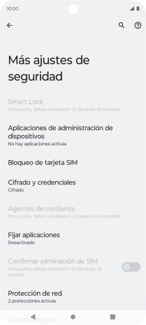 Pulsa Bloqueo de tarjeta SIM. Pulsa Bloqueo de tarjeta SIM.