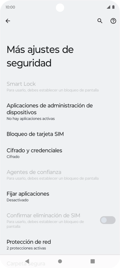 Pulsa Bloqueo de tarjeta SIM. Pulsa Bloqueo de tarjeta SIM.