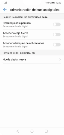 Pulsa Huella digital nueva. Pulsa Huella digital nueva.