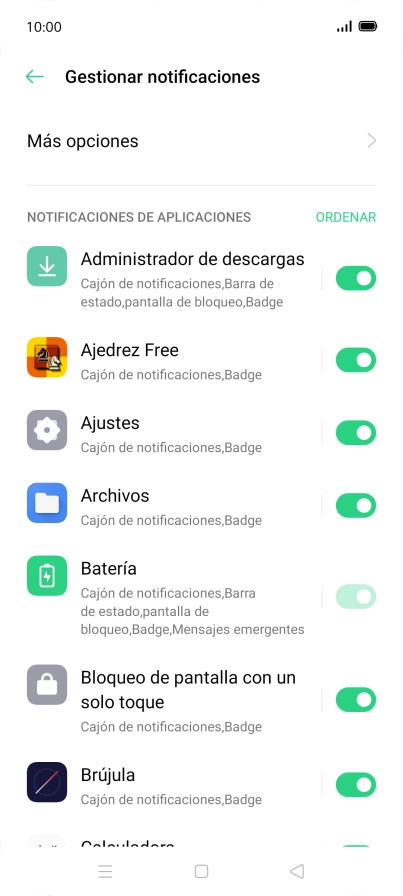Pulsa el indicador junto a las apps deseadas para activar o desactivar la función. Pulsa el indicador junto a las apps deseadas para activar o desactivar la función.