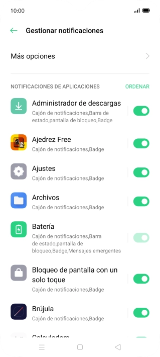 Pulsa el indicador junto a las apps deseadas para activar o desactivar la función. Pulsa el indicador junto a las apps deseadas para activar o desactivar la función.