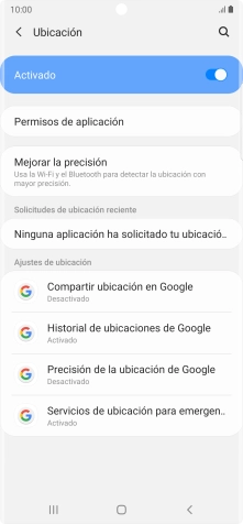 Pulsa Permisos de aplicación. Pulsa Permisos de aplicación.