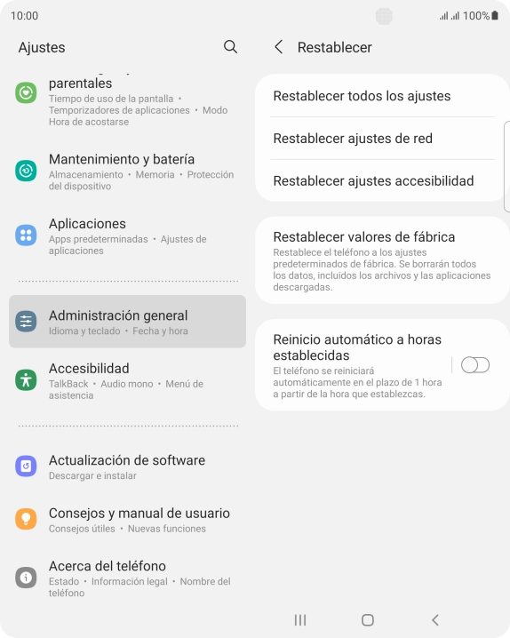 Pulsa Restablecer valores de fábrica. Pulsa Restablecer valores de fábrica.