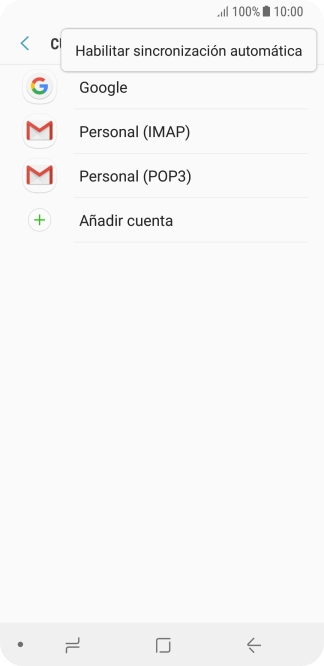 Pulsa Habilitar sicronización automática. Pulsa Habilitar sicronización automática.