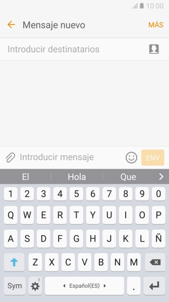 Abre una nota, un mensaje o un correo electrónico, de modo que el teclado esté visible en la pantalla y el teléfono esté listo para la entrada de texto. Abre una nota, un mensaje o un correo electrónico, de modo que el teclado esté visible en la pantalla y el teléfono esté listo para la entrada de texto.