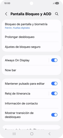 Pulsa Bloqueo de pantalla y biometría e introduce el código de seguridad extra que has creado anteriormente. Pulsa Bloqueo de pantalla y biometría e introduce el código de seguridad extra que has creado anteriormente.