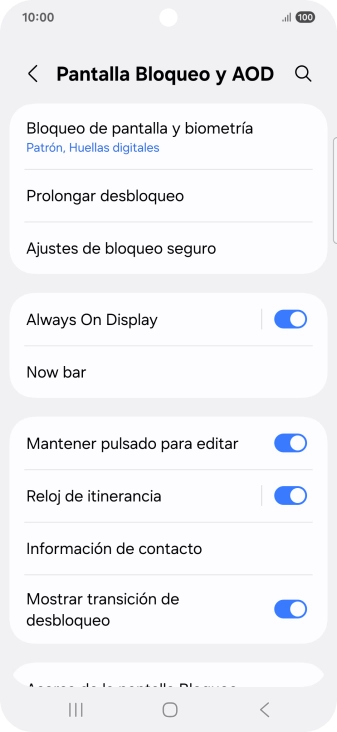 Pulsa Bloqueo de pantalla y biometría e introduce el código de seguridad extra que has creado anteriormente. Pulsa Bloqueo de pantalla y biometría e introduce el código de seguridad extra que has creado anteriormente.
