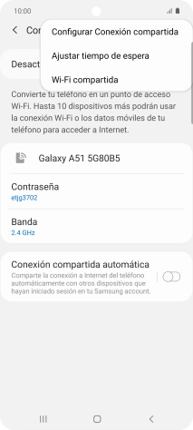 Pulsa Configurar Conexión compartida. Pulsa Configurar Conexión compartida.