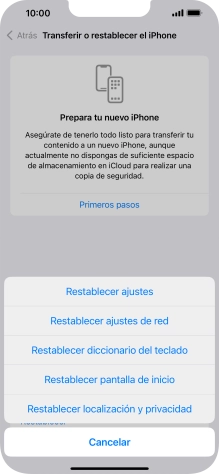 Pulsa Restablecer ajustes. Pulsa Restablecer ajustes.