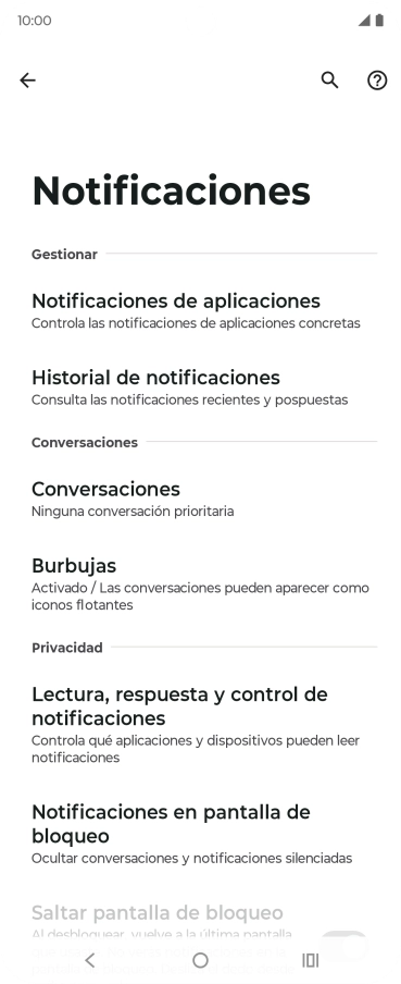Pulsa Notificaciones de aplicaciones. Pulsa Notificaciones de aplicaciones.