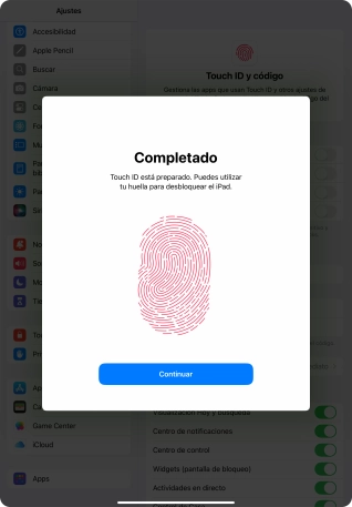 Pulsa Continuar. Si no has añadido anteriormente un código de seguridad, tendrás que introducir un código de libre elección dos veces consecutivas. Pulsa Continuar. Si no has añadido anteriormente un código de seguridad, tendrás que introducir un código de libre elección dos veces consecutivas.