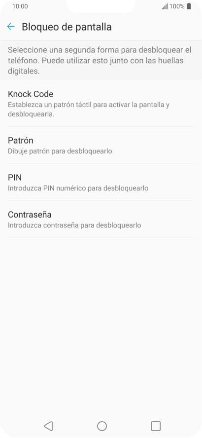 Pulsa el código de seguridad deseado. Pulsa el código de seguridad deseado.