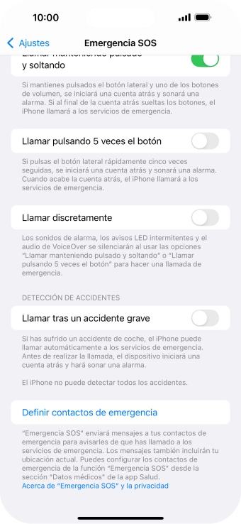 Pulsa el indicador junto a 