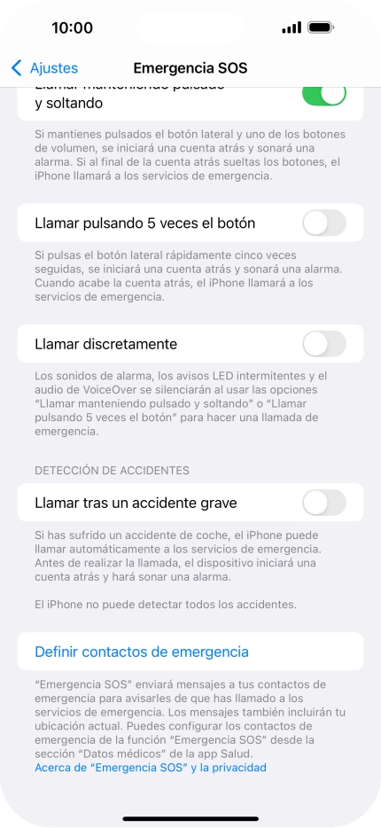 Pulsa el indicador junto a 