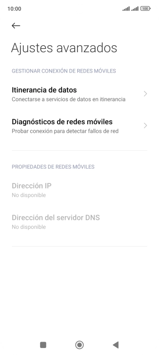 Pulsa Itinerancia de datos. Pulsa Itinerancia de datos.