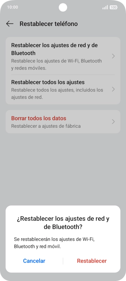 Pulsa Restablecer. Pulsa Restablecer.