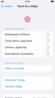 Pulsa Desactivar código e introduce el código de seguridad. Pulsa Desactivar código e introduce el código de seguridad.