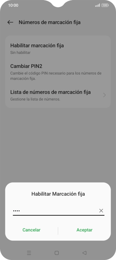 Introduce el código PIN2 y pulsa Aceptar. Introduce el código PIN2 y pulsa Aceptar.