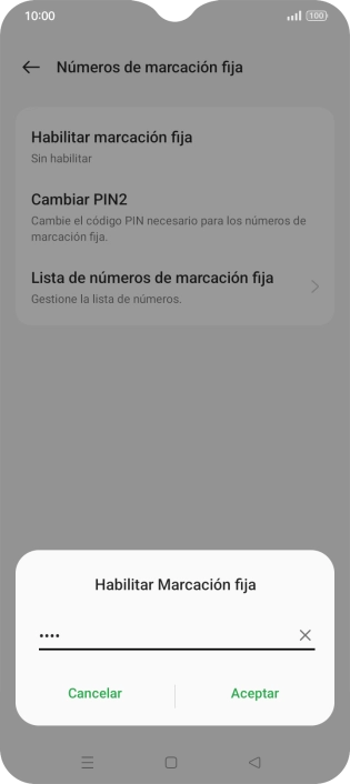 Introduce el código PIN2 y pulsa Aceptar. Introduce el código PIN2 y pulsa Aceptar.