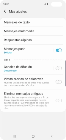 Pulsa Mensajes de texto. Pulsa Mensajes de texto.