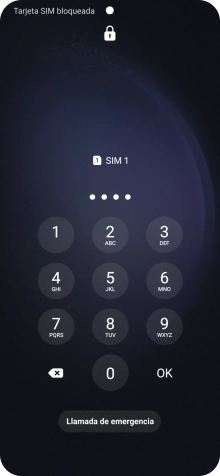 Si es necesario desbloquear la tarjeta SIM, introduce el código PIN y pulsa OK. Si es necesario desbloquear la tarjeta SIM, introduce el código PIN y pulsa OK.