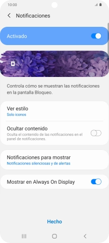 Pulsa los ajustes deseados. Pulsa los ajustes deseados.