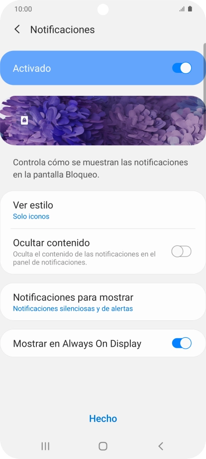 Pulsa los ajustes deseados. Pulsa los ajustes deseados.