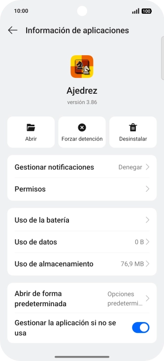 Pulsa Uso de almacenamiento. Pulsa Uso de almacenamiento.