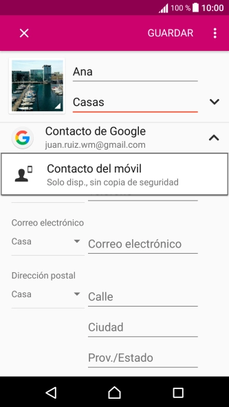 Pulsa Contacto del móvil. Pulsa Contacto del móvil.