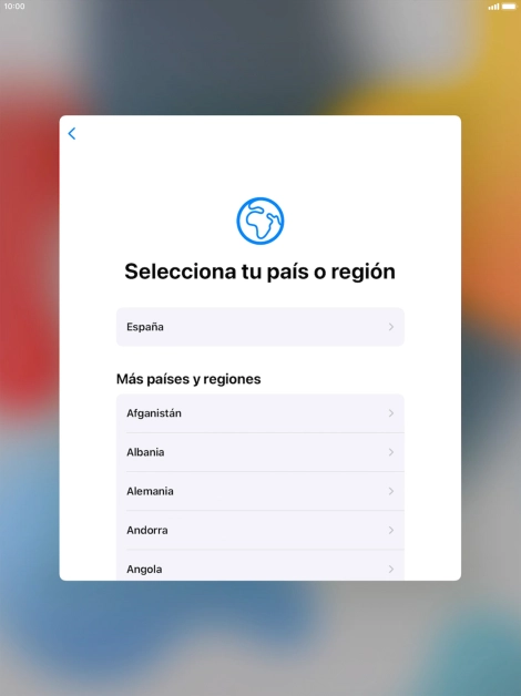 Pulsa el país o el área deseados. Pulsa el país o el área deseados.