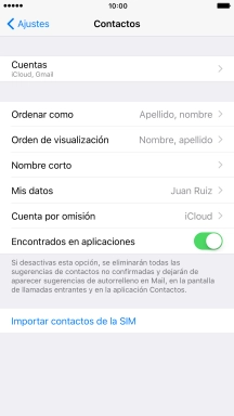 Pulsa Importar contactos de la SIM. Pulsa Importar contactos de la SIM.