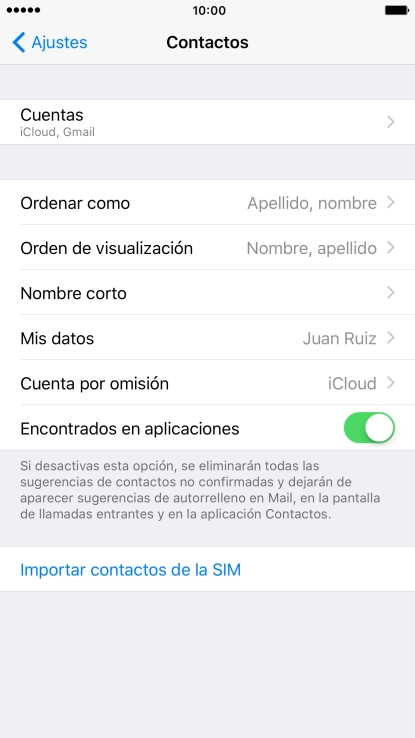 Pulsa Importar contactos de la SIM. Pulsa Importar contactos de la SIM.