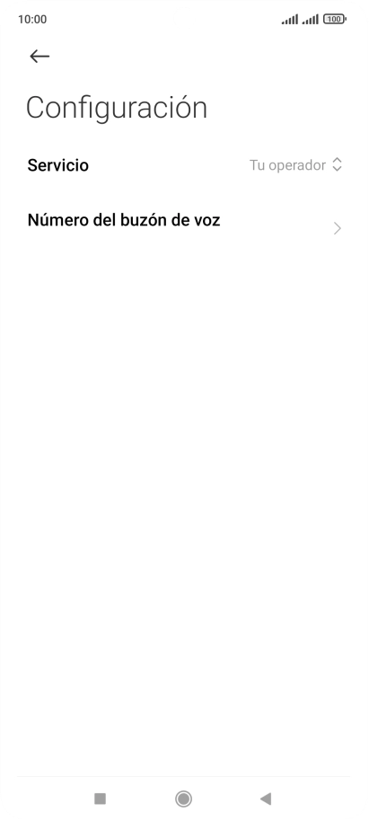 Pulsa Número del buzón de voz.