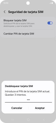 Introduce tu código PIN y pulsa Aceptar. Introduce tu código PIN y pulsa Aceptar.