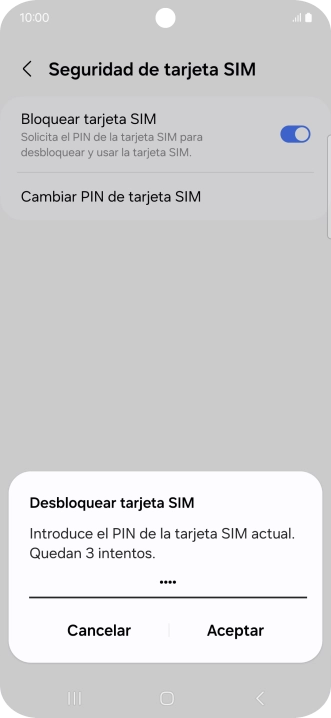 Introduce tu código PIN y pulsa Aceptar. Introduce tu código PIN y pulsa Aceptar.
