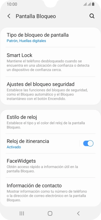 Pulsa Tipo de bloqueo de pantalla e introduce el código de seguridad actual. Pulsa Tipo de bloqueo de pantalla e introduce el código de seguridad actual.