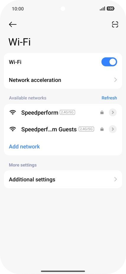 Press the required Wi-Fi network.