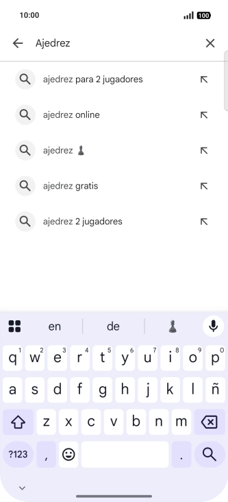 Introduce el nombre del tema o de la app y pulsa el icono de búsqueda. Introduce el nombre del tema o de la app y pulsa el icono de búsqueda.