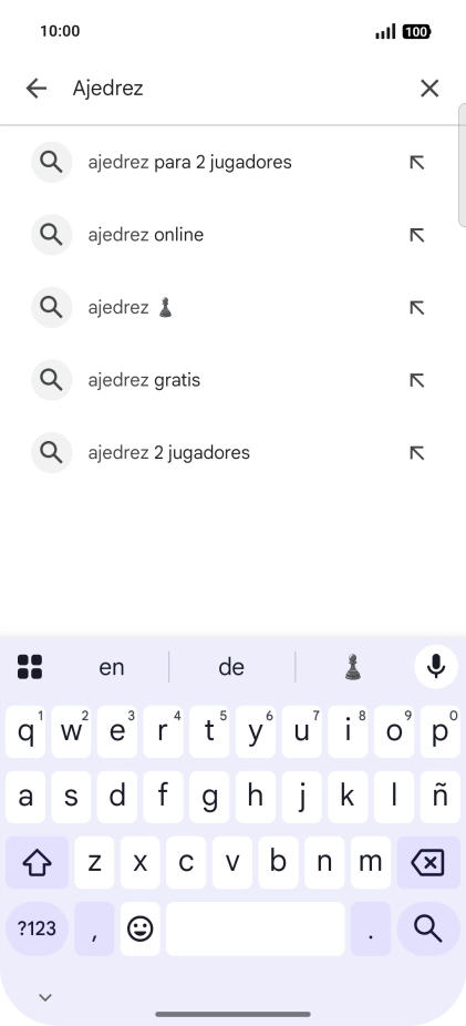 Introduce el nombre del tema o de la app y pulsa el icono de búsqueda. Introduce el nombre del tema o de la app y pulsa el icono de búsqueda.