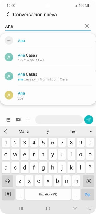 Pulsa el contacto deseado. Pulsa el contacto deseado.