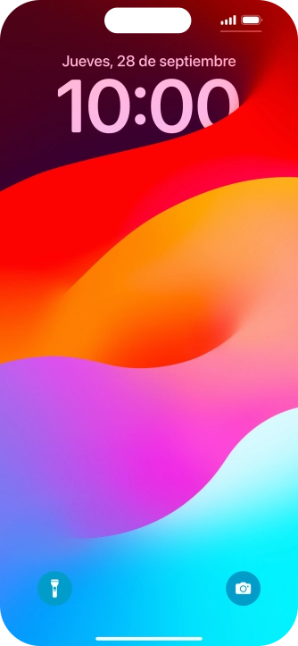 Desliza el dedo hacia arriba desde la parte inferior de la pantalla. Desliza el dedo hacia arriba desde la parte inferior de la pantalla.