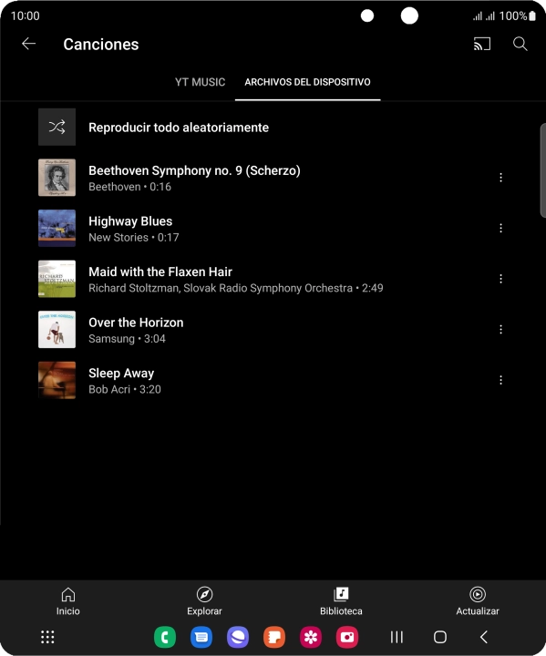 Pulsa el archivo de música deseado. Pulsa el archivo de música deseado.