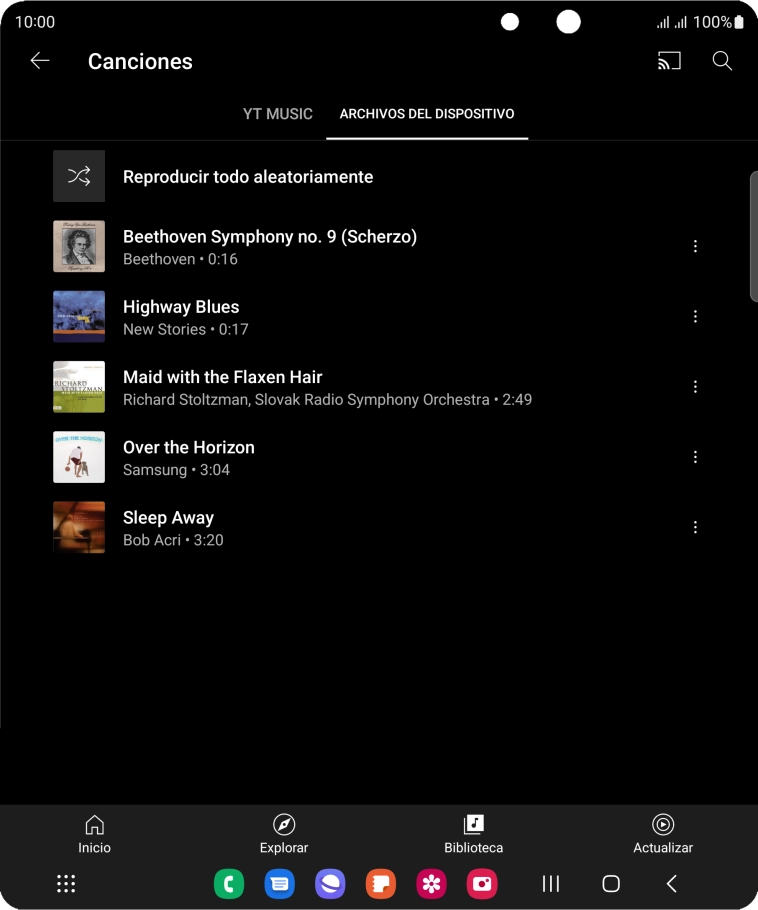 Pulsa el archivo de música deseado. Pulsa el archivo de música deseado.