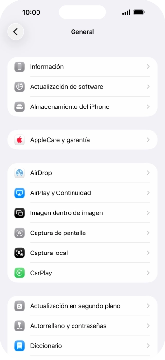 Pulsa Actualización en segundo plano.
