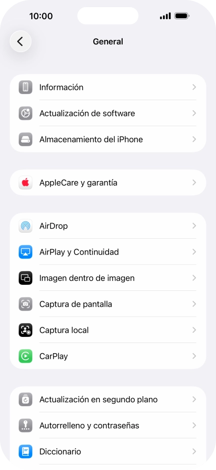 Pulsa Actualización en segundo plano.