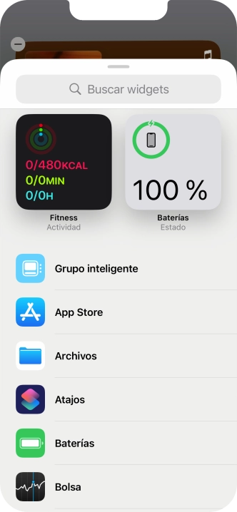 Pulsa el widget deseado. Pulsa el widget deseado.