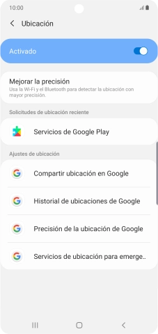 Pulsa Precisión de la ubicación de Google. Pulsa Precisión de la ubicación de Google.