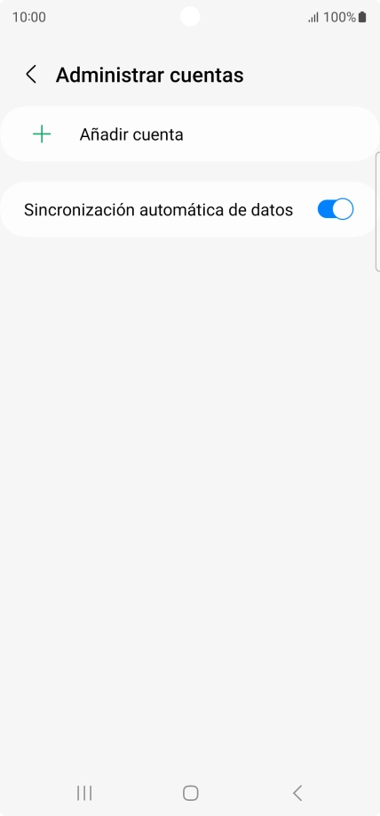 Pulsa Añadir cuenta. Pulsa Añadir cuenta.
